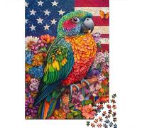 Vibrant Parrot & Floral Art -1 1000-Piece Puzzle for Adults, 52x38cm/1000pcs, for Quiet Downtime Without A Screen; White Cardboard for Cleaner Sorting