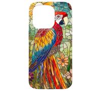 Vibrant Parrot with Sunset Glow and Flora Case for iPhone 15 Pro