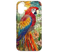 Vibrant Parrot with Sunset Glow and Flora Case for iPhone 16 Plus