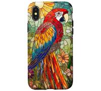 Vibrant Parrot with Sunset Glow and Flora Case for iPhone X/XS