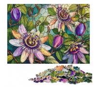 Vibrant Passion Flowers and Leaves Jigsaw Puzzle for Adults, 1000 Pieces | Adult Jigsaw Puzzle - quiet indoor hobby for adults alone or together.