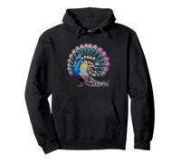 Vibrant Peacock Feathers Magnificent Tail Display Pullover Hoodie