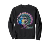 Vibrant Peacock Feathers Magnificent Tail Display Sweatshirt