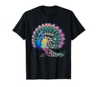 Vibrant Peacock Feathers Magnificent Tail Display T-Shirt