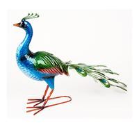 Vibrant Peacock garden metal ornament