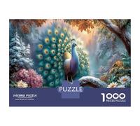 Vibrant Peacock Premium 1000 Pieces Thick Cardboard Puzzle Mixed-Season Forest Kids 12+ Anxiety Relief Indoor Activity Idea 70x50cm/1000pcs
