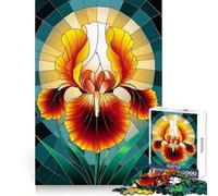 Vibrant Phoenix Iris in Stained Glass 1000 Piece Jigsaw Puzzles Mental Dexterity Gentle Engagement Flawless Fit (38x26cm)
