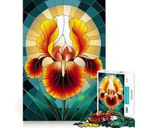 Vibrant Phoenix Iris in Stained Glass Adults 1000 Pieces Puzzle Mental Fun Game Advanced Laser Cutting Tech Amusing Challenge for Waiting Time (38x52cm)