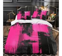 Vibrant Pink Quilt Cover 3D Design Printed Hotel Quality 3-Piece Bedding Set Zipper abstract Modern Comforter Cover Super Soft All Season for Teens Adults Women Kids Girls Boys Super king（260x220cm）