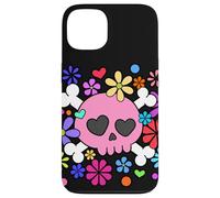 Vibrant Pink Sugar Skull and Floral Art Case for iPhone 13