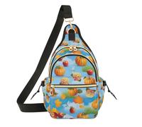 Vibrant Pumpkins Apples Blue Sky all over Print Crossbody Bag Pattern Print Outdoor Adventure