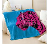 Vibrant Purple Red Leopard Print Blanket, Minimalist Pop Art Soft Cozy Flannel Throw, Perfect for Young Adults Room Decor (03,130x150cm)