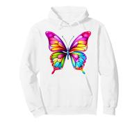 Vibrant Rainbow Butterfly Colorful Insect Nature Art Pullover Hoodie