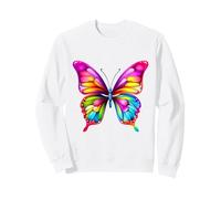 Vibrant Rainbow Butterfly Colorful Insect Nature Art Sweatshirt