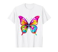 Vibrant Rainbow Butterfly Colorful Insect Nature Art T-Shirt