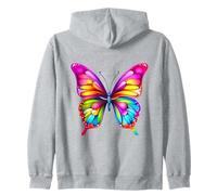 Vibrant Rainbow Butterfly Colorful Insect Nature Art Zip Hoodie