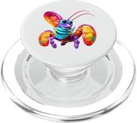 Vibrant Rainbow Cartoon Lobster Smiling Sea Creature PopSockets PopGrip for MagSafe