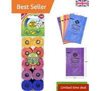 Vibrant Rainbow Dog Poop Bags - Durable, Leak-Proof & Unscented - 140 Count