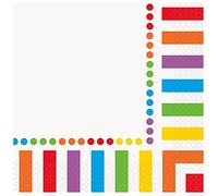 Vibrant Rainbow Dots Luncheon Paper Napkins (16cm) Pack of 16 - Perfect for Colorful Celebrations