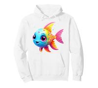 Vibrant Rainbow Fish Cartoon Ocean Sea Life Design Pullover Hoodie