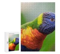 Vibrant Rainbow Lorikeet Portrait Adult Puzzle, 300 PCS, Relaxing Jigsaw Activity, A Satisfying Project for Experienced Puzzlers, at Home