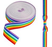 Vibrant Rainbow Ribbon Set for Festive Decorations - Grosgrain Fabric Pride Ribbons for Weddings, Birthdays & Celebrations