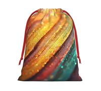 Vibrant Rainbow Stripe Print Drawstring Bag wrap, String Pouches, Premium Packaging Bags for Business & Events S
