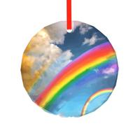 Vibrant Rainbow Traditional Glass Christmas Decorations, Round Adornos De Navidad for Your Christmas Tree