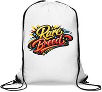 Vibrant Rare Breed Typography Design Gym Sack Casual Drawstring Bag White
