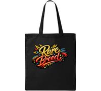 Vibrant Rare Breed Typography Design Natural Cotton Tote Bag Black