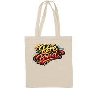 Vibrant Rare Breed Typography Design Natural Cotton Tote Bag White
