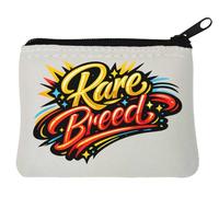 Vibrant Rare Breed Typography Design Neoprene Coin Purse Pouch 10x11cm White