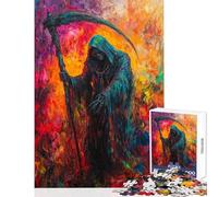 Vibrant Reaper's Shadow Jigsaw Puzzles for Adults 1000 Piece Funny Gifts Improve Memory Educational Toy Suitable for Ages 14 And Up size 50x75cm