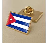 Vibrant Red Blue And White Stripes Cuba Flag Pin Badges,National Waving National Lapel Enamel Badges Pins,Diy Brooch Souvenir Gift For Men Women Backpack Shirt Jewelry Accessories,Round 25X15Mm,Pictur