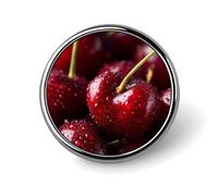 Vibrant Red Cherries Minimal Round Brooch for Men Women Fashion Badge Collar Pin Dress Jacket Backpack Accessories