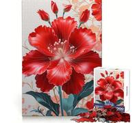 Vibrant Red Hibiscus Flower Illustration 1000 Pieces Puzzles for Adults Cognitive Memory Easy Relaxation Crisp Edges Unique Gift (50x75cm)