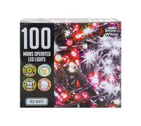 Vibrant Red & White 100 Multi Function Led Mains Lights - 5m (1 Pc.) - Durable Quality - Perfect for Holidays, Parties & More