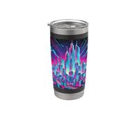 Vibrant Retro Futuristic Cityscape Design Stainless Steel Insulated Tumbler