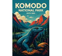 Vibrant Retro Illustration Of Komodo Dragon In Nature_result - A4 Travel City Poster Wall Art Home Decor Art Print Featuring Urban Landmarks and Global Views for Stylish Interior Display