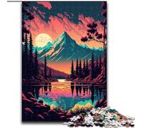 Vibrant Retro Scene Jigsaw Puzzles 1000 Pieces for Adults Teens, Staycation Kill Time Enhance Love between Couples (50x75cm)