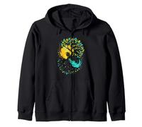 Vibrant Rooted Tree Nature Balance Design Zip Hoodie