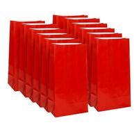 Vibrant Ruby Red Paper Party Bags (25cm x 13cm) 12 Count - Perfect for Celebrations and Events