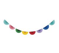 Vibrant Scalloped Paper Fan Garland - Colorful Hanging Decor - Uniquely Crafted for Parties, Events & Home Decoration - 1 Pc