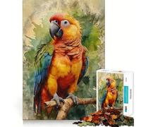 Vibrant Scarlet Macaw 1000-piece Jigsaw Puzzles Brain Focus Game Expert Cutting Craftsmanship Fascinating Hobby for Idle Moments (50x75cm)