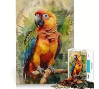 Vibrant Scarlet Macaw 1000 Piece Puzzle For Adults Mind Skill Play Laser Cut for Flawless Fit Rewarding Activity for Rainy Days (38x52cm)