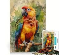 Vibrant Scarlet Macaw 1000 Piece Teenager Puzzles Brain Boosting Play Tight Interlock No Gaps Relaxing Indoor Group Activity (38x26cm)