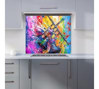 Vibrant Scottish Bagpipes Burst Kitchen Splashback Warren Reed - Designer Yellow 700mm x 750mm