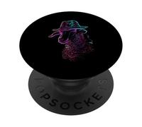 Vibrant Sheep Fedora Hat Line Art PopSockets Adhesive PopGrip
