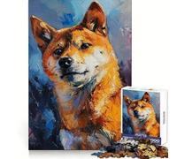 Vibrant Shiba Portrait 1000 Piece Jigsaw Puzzle for Adults Strategic Think Mind Calming Fun Precise Fit (50x75cm)