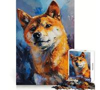 Vibrant Shiba Portrait Jigsaw Puzzles1000 Pieces Logic Practice Calm Distraction Clean Edges Festive Present (38x52cm)
